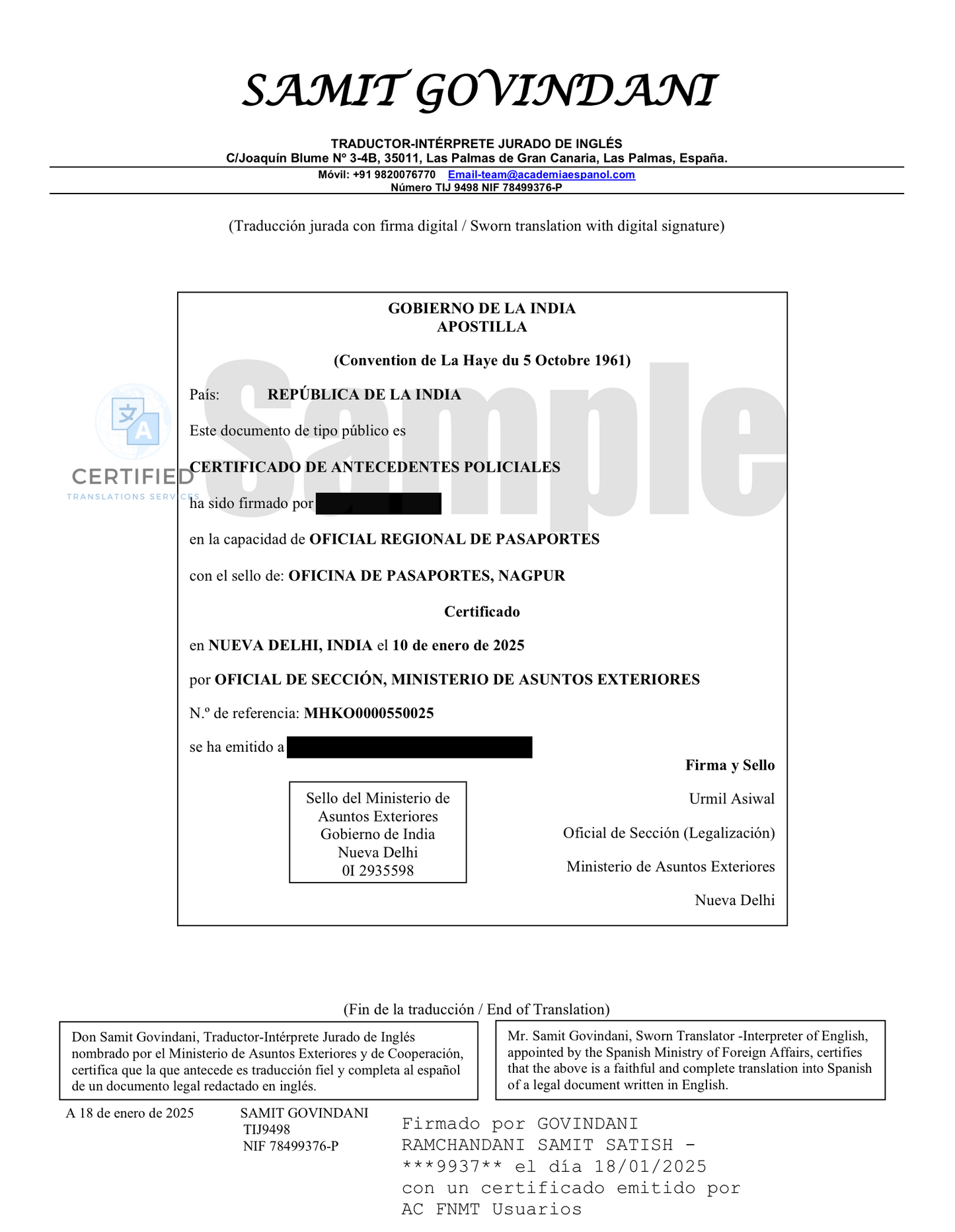 Sworn Translation of Documents: English to Spanish